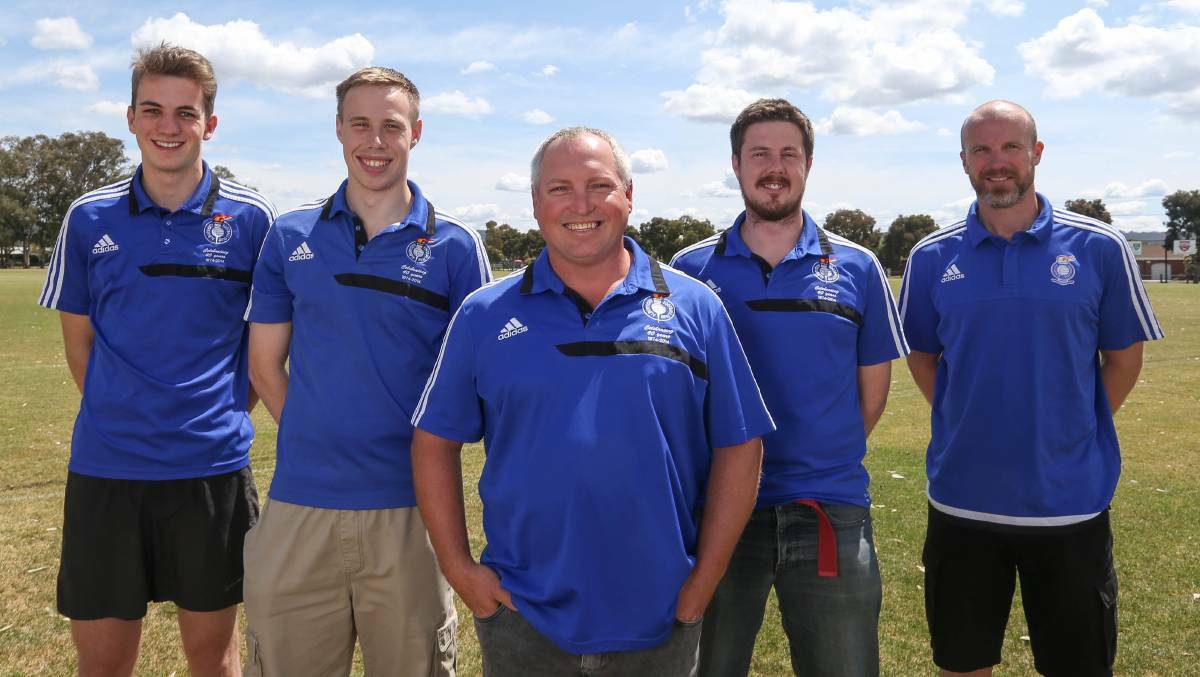 EXCITED: Albury City FC coach Ricky Piltz (centre) says his team is looking forward to their Pascoe Cup cameo. Picture: The Border Mail