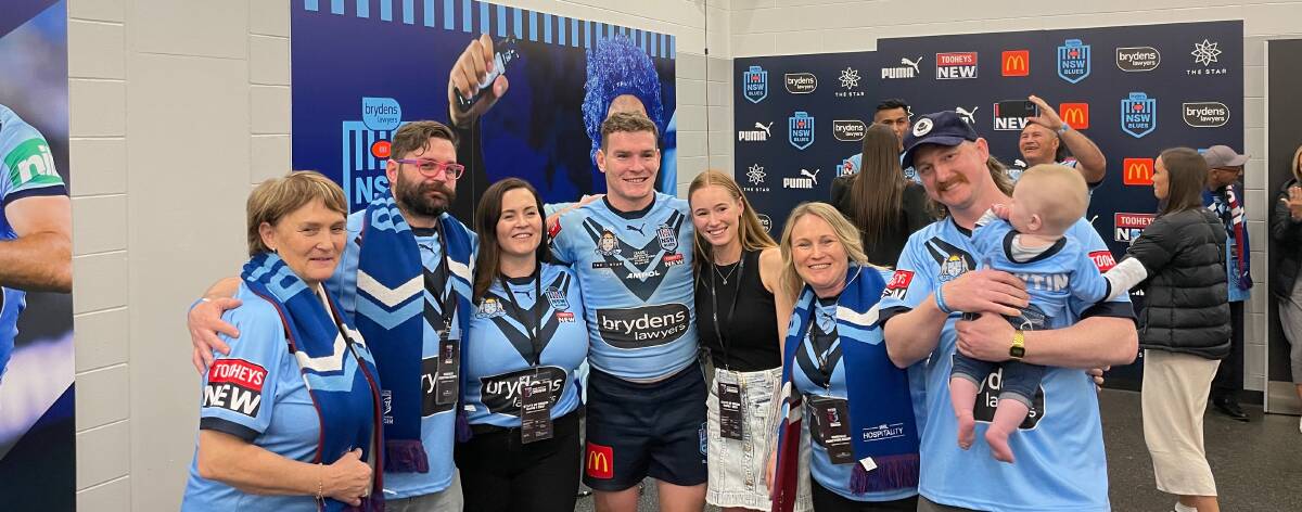 GOOD MEMORIES: The Martin family before Liam's State of Origin debut in Townsville. Picture: Supplied