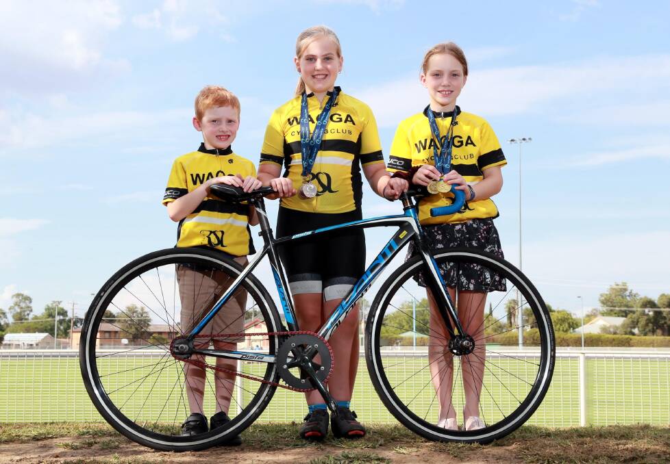 MEDAL HAUL: Archer Oke, seven, Lexie Phillips, ten and Carrington Oke, nine performed strongly at the NSW State Championships. Picture: Les Smith 