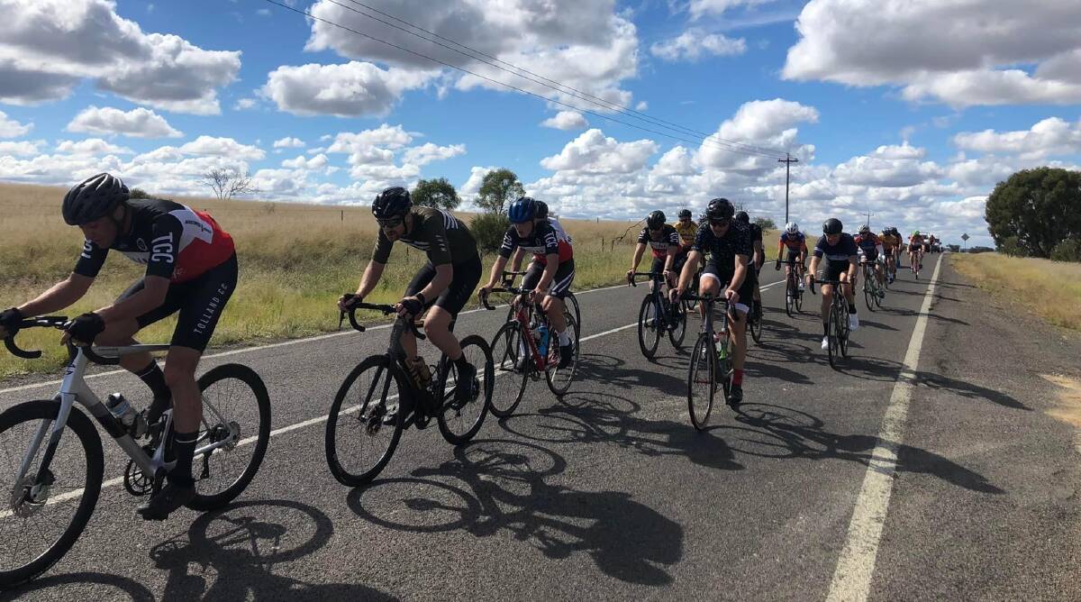PICTURE PERFECT: Cyclists competing in the Cobram-Barooga Tour de Riverina stage on Sunday. Picture: Cobram Barooga Cycling Club.