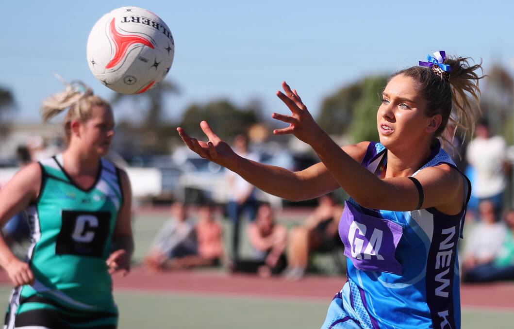 NETBALL'S BACK: New Kids' Flynn Hogg in action against Uranquinty last year. Picture: Emma Hillier