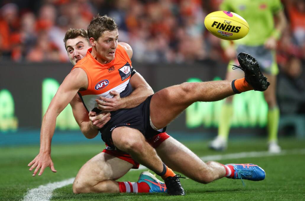PIES BATTLE: GWS Giant and Collingullie-Glenfield Park product Harry Perryman is preparing to play Collingwood for the first time. Picture: AAP Image/Brendon Thorne