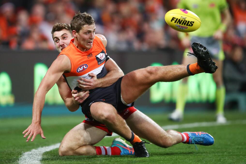 MAKING STRIDES: Collingullie product Harry Perryman in action for the Giants earlier this year. Picture: AAP Image/Brendon Thorne