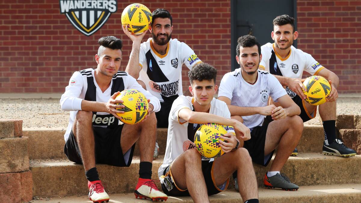 BIG OPPORTUNITY: Former refugees Rasho Sharkan, Ameen Oscan,
Watban Ibrahim, Faisal Sulaiman and Nashwan Sulaiman are looking
to cement themselves in the Wanderers' squad. Picture: Emma Hillier