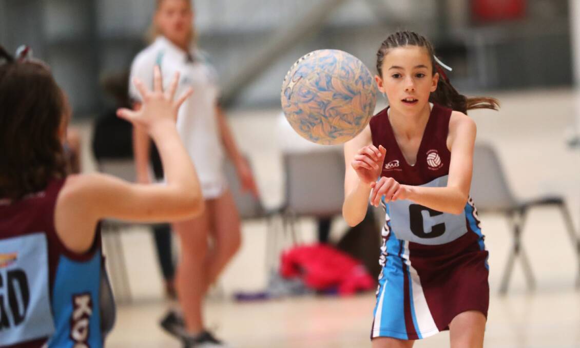 SHUT DOWN: Grace Cooper playing for Kooringal Blue in last year's under-12 decider. Picture: Emma Hillier
