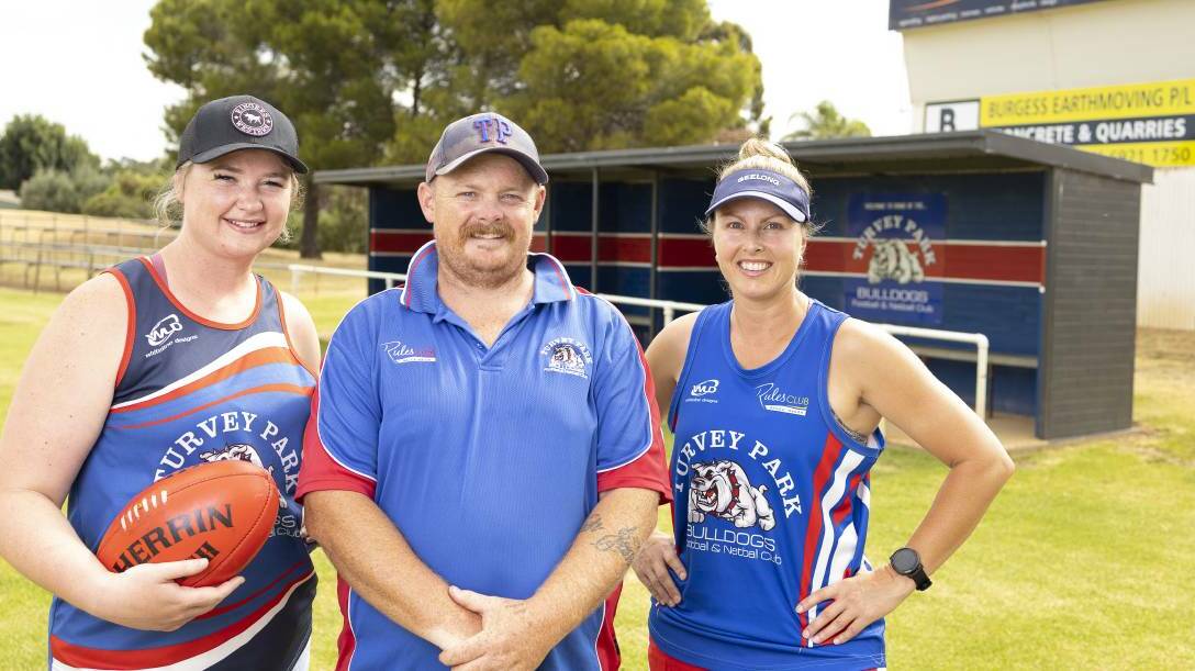 DOGFIGHT: Turvey Park player Danielle Ness, coach Michael Ness and team manager Michelle Lumsden before the season got underway. Picture: Ashley Smith