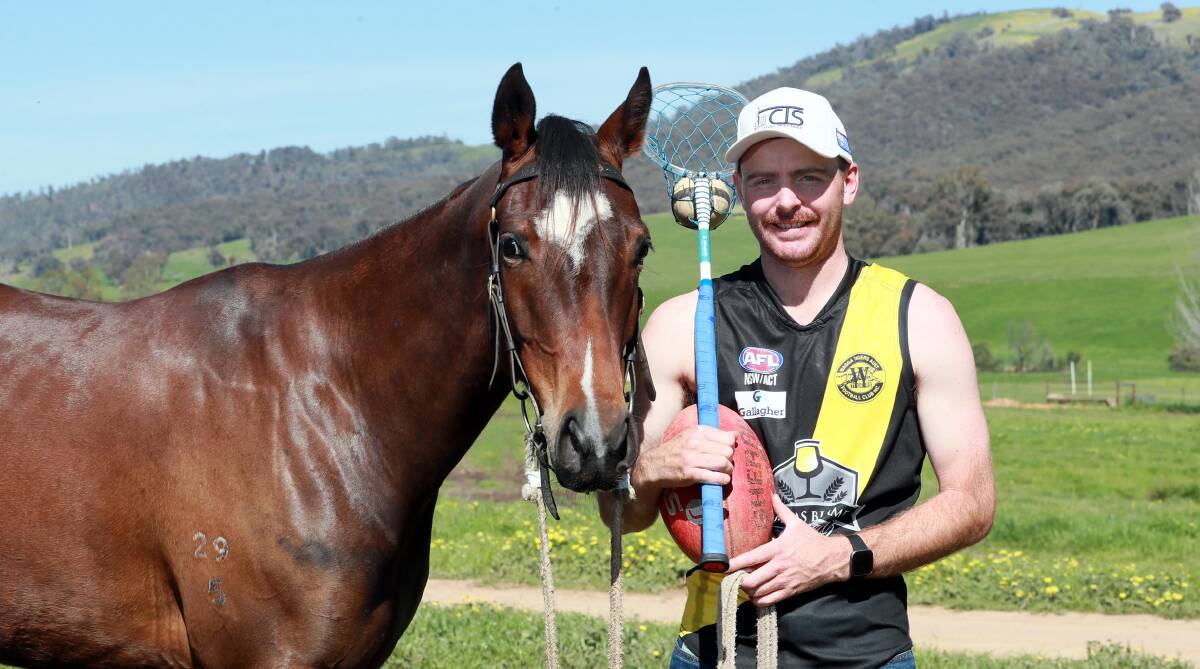 DUAL THREAT: Wagga Tigers newcomer is looking to add a flag this weekend to the polocrosse world title he helped Australia win last year. Picture: Les Smith