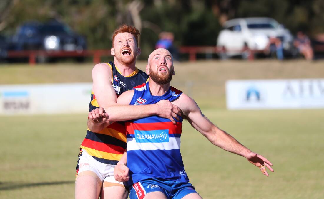 BACK IN: Turvey Park ruckman Shaun Allan (right) will return from a knee injury against Collingullie-Glenfield Park. Picture: Emma Hillier
