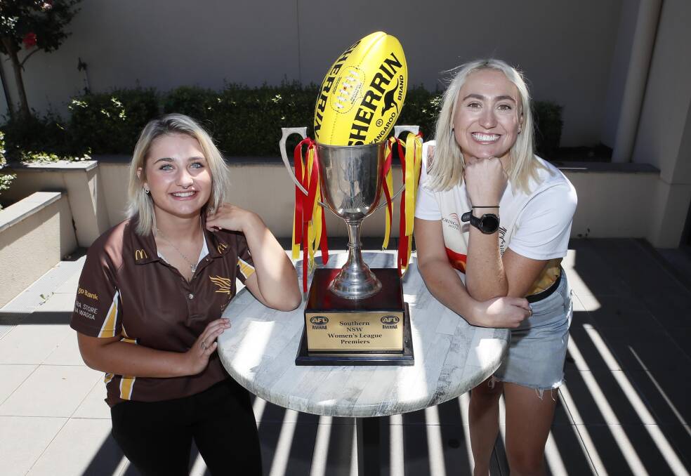 GAME ON East Wagga Kooringal's Kyra Jackson and Kate Opolski are looking forward to the start of the AFL Southern NSW Women's competition. Picture: Les Smith