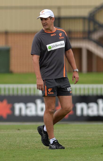 WAGGA RETURN: GWS Giants coach Leon Cameron at a training session at Robertson Oval in 2014. Picture: Michael Frogley