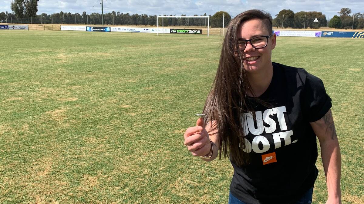 PRIZE WINNER: Local soccer fan Suzie Neilsen will toss the coin before the W-League trial clash in Wagga on November 3. 