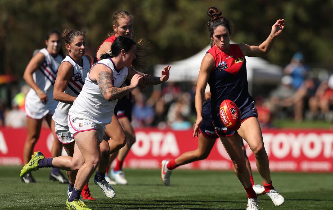 STEPPING UP: Wagga product Gabby Colvin is ready to step up to the next level for Melbourne in AFLW. Picture: Getty Images 