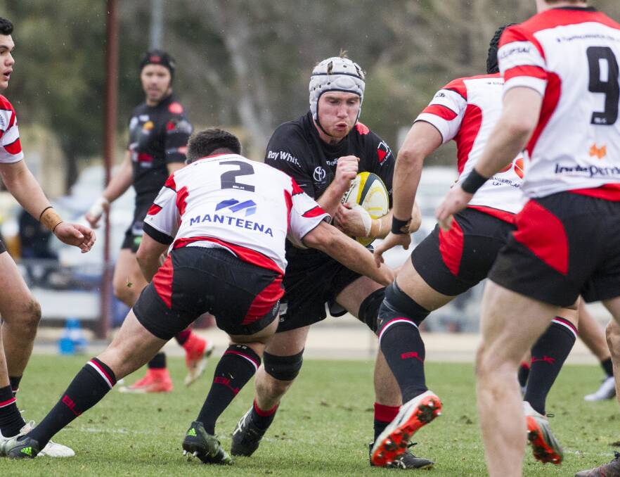 SUCCESSFUL SWITCH: Sam O'Leary makes a run for Gungahlin in the Canberra competition earlier this season before his move to the Waratahs. Picture: Elesa Kurtz.