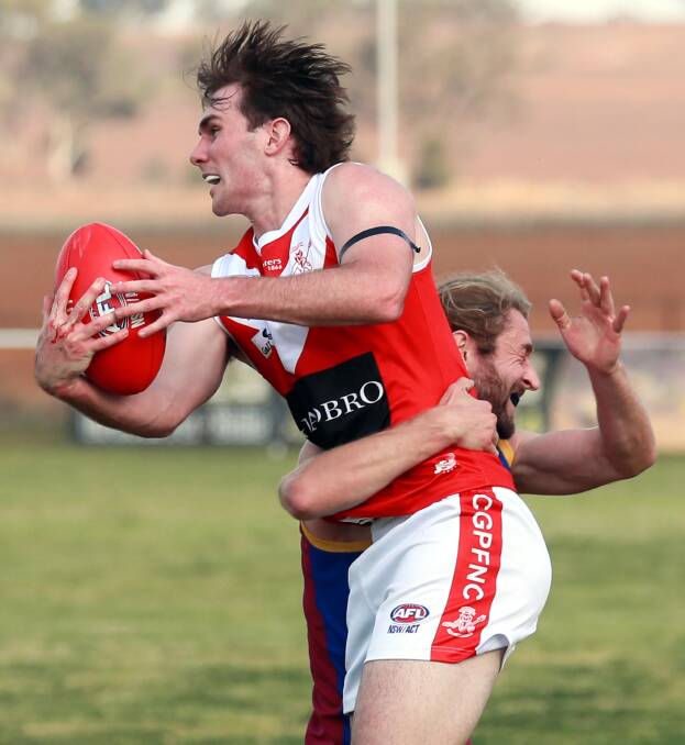 INFLUENTIAL: James Pope kicked five goals in Collingullie-Glenfield Park's win over Narrandera. Picture: Les Smith