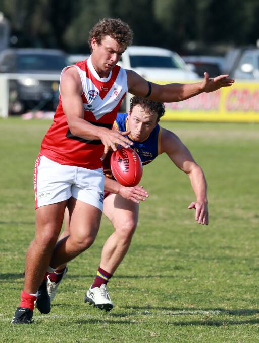 NEARING RETURN: Jayden Klemke playing for Collingullie-Glenfield Park last year. Picture: Les Smith