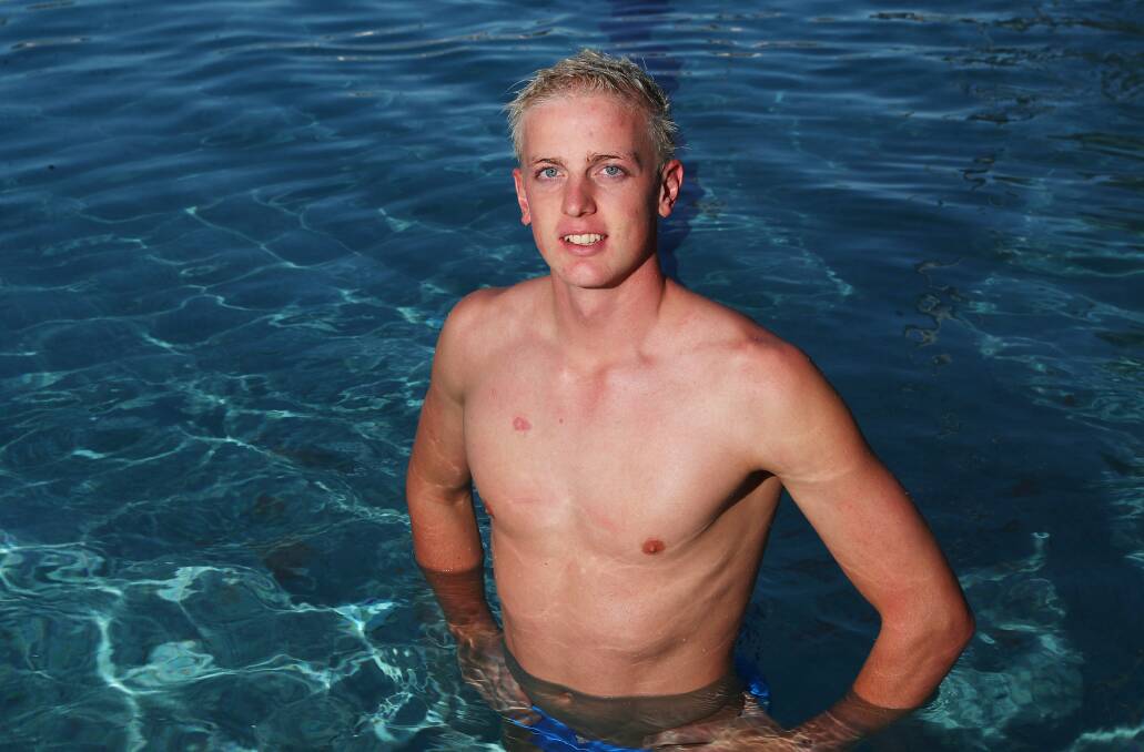 ON THE UP: Wagga 16-year-old Jamie Mooney has booked his place in the Olympic swimming trials in the 100m freestyle. Picture: Emma Hillier