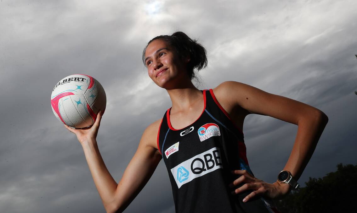 UP AND COMER: Wagga product and Sydney Swifts Academy player Sophie Fawns could get a chance to test out Super Netball's super goal if she forces her way into the team in the future. Picture: Emma Hillier