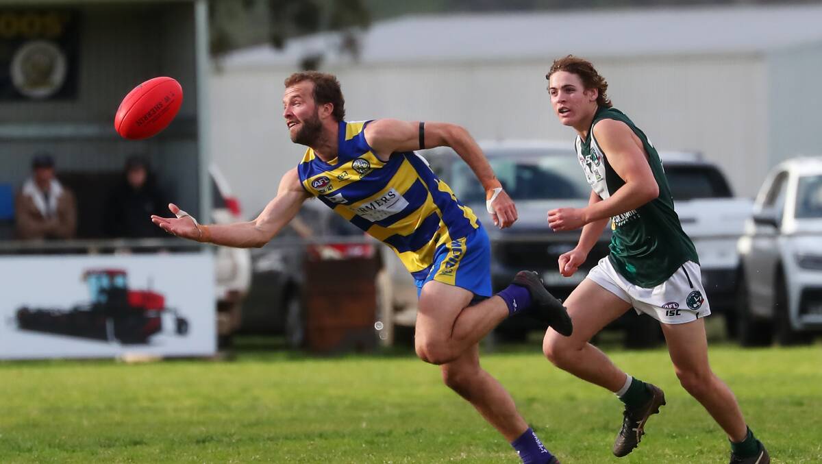 BACK TO BEST: Jake Hindmarsh was one of MCUE's best in their timely return to form against Collingullie-Glenfield Park. Picture: Emma Hillier