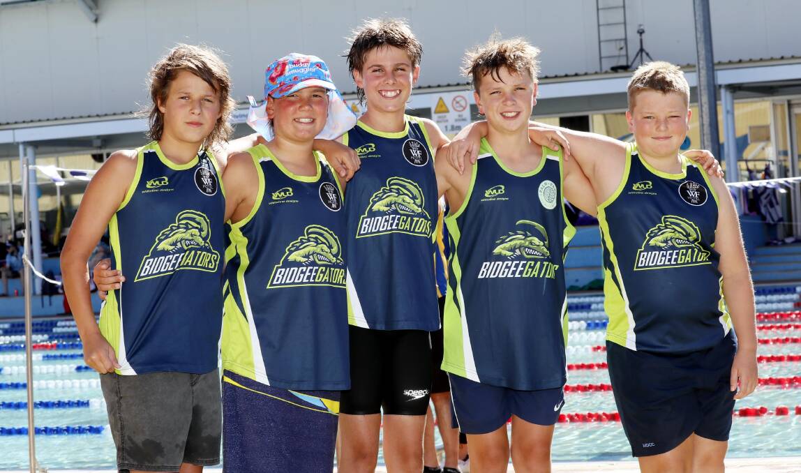 TIME TO SHINE: Bidgeegators Max Lenehan, Fletcher Gregurke, Ben Devries, Harry O'Hara and Harvey Creighton are ready for the NSW Junior Country Club Championships. Picture: Les Smith