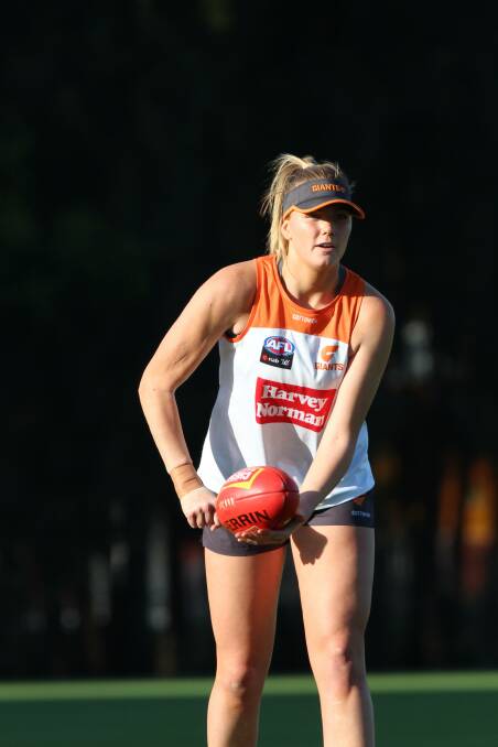 FIRST STEPS: Wagga product Ally Morphett is thriving in the opening weeks of her first AFLW pre-season with GWS. Picture: GWS Giants 