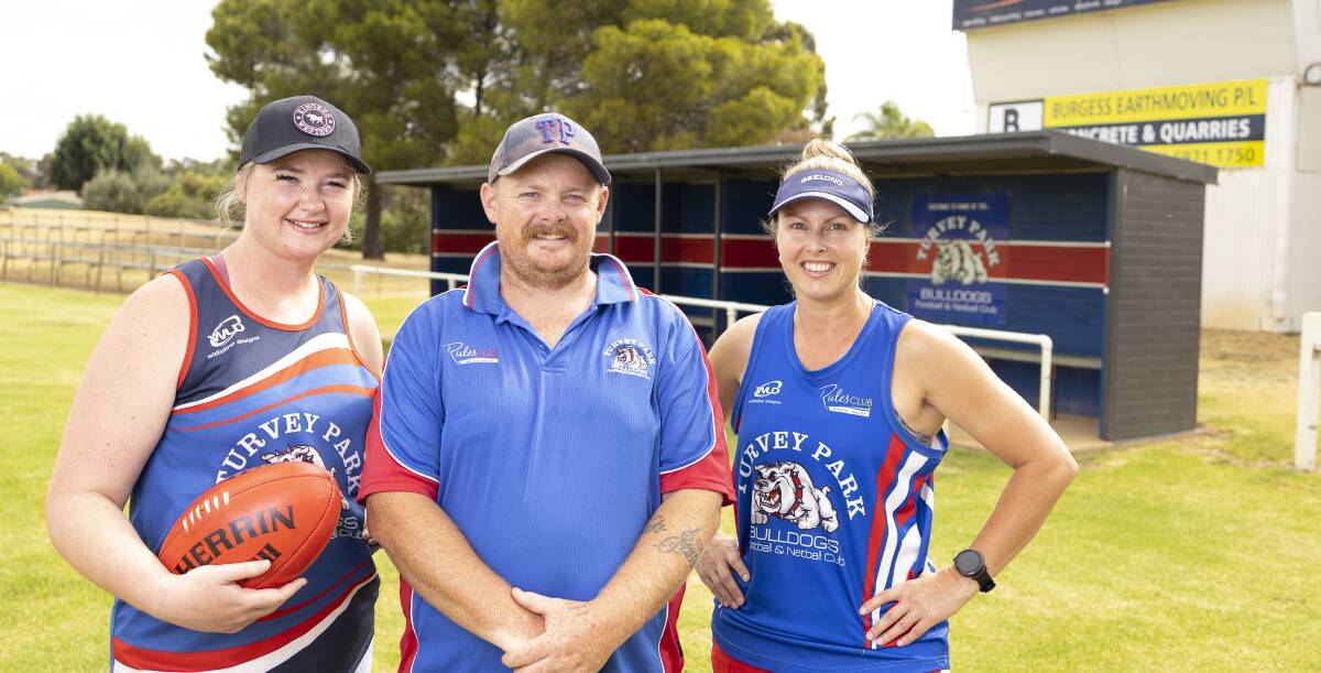 READY TO FIRE: Turvey Park player Danielle Ness, coach Michael Ness and team manager Michelle Lumsden are looking forward to the start of the AFL Southern NSW women's competition. Picture: Ashley Smith