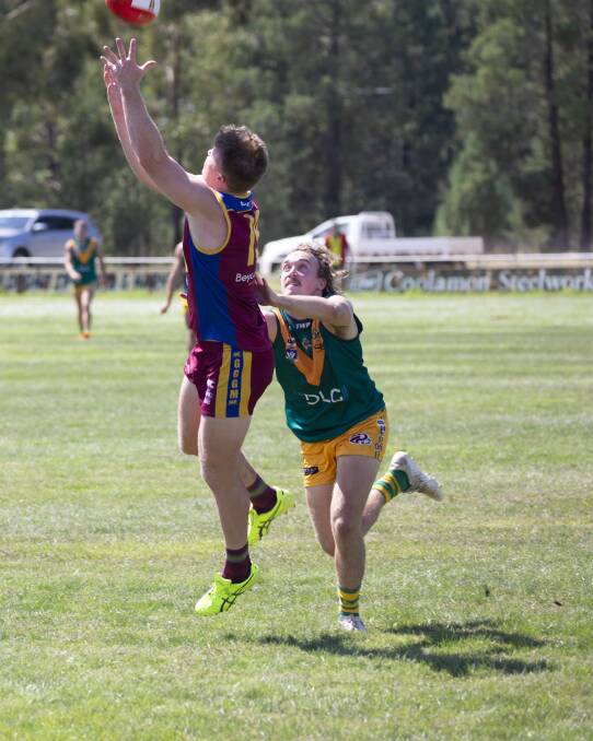 RETURN: George Alexander takes a mark during his four-goal display against North Albury last weekend. Picture: Madeline Begley 