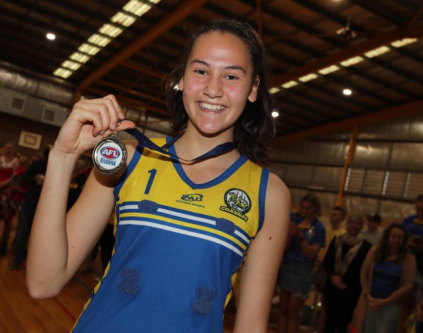 STANDOUT: Sophie Fawns with her Riverina League grand final player of the match medal. 
