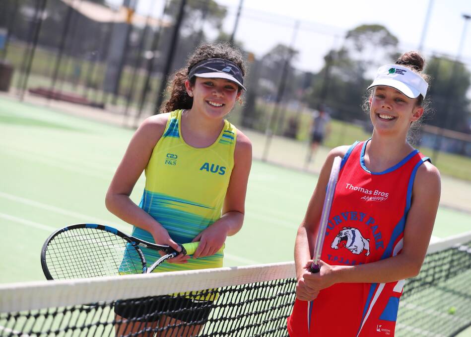 TENNIS TIME: Sisters Cleo and Leila Campbell are wrapped up in the Australian Open tennis boom. Picture: Emma Hillier