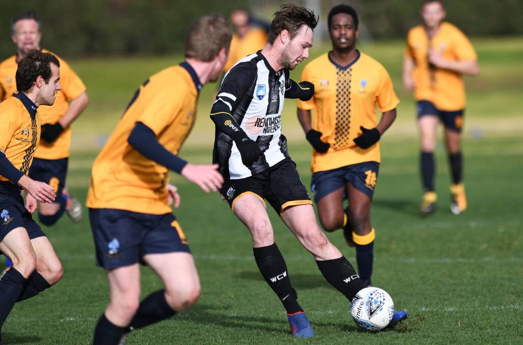 MOVING ON: Jake Ploenges in action for Wagga City Wanderers last season. 