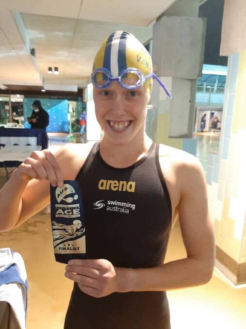 GOOD START: Ashley Van Rijswijk claimed a bronze medal in the women's multiclass 100m breaststroke at the national championships. Picture: Wagga Swim Club