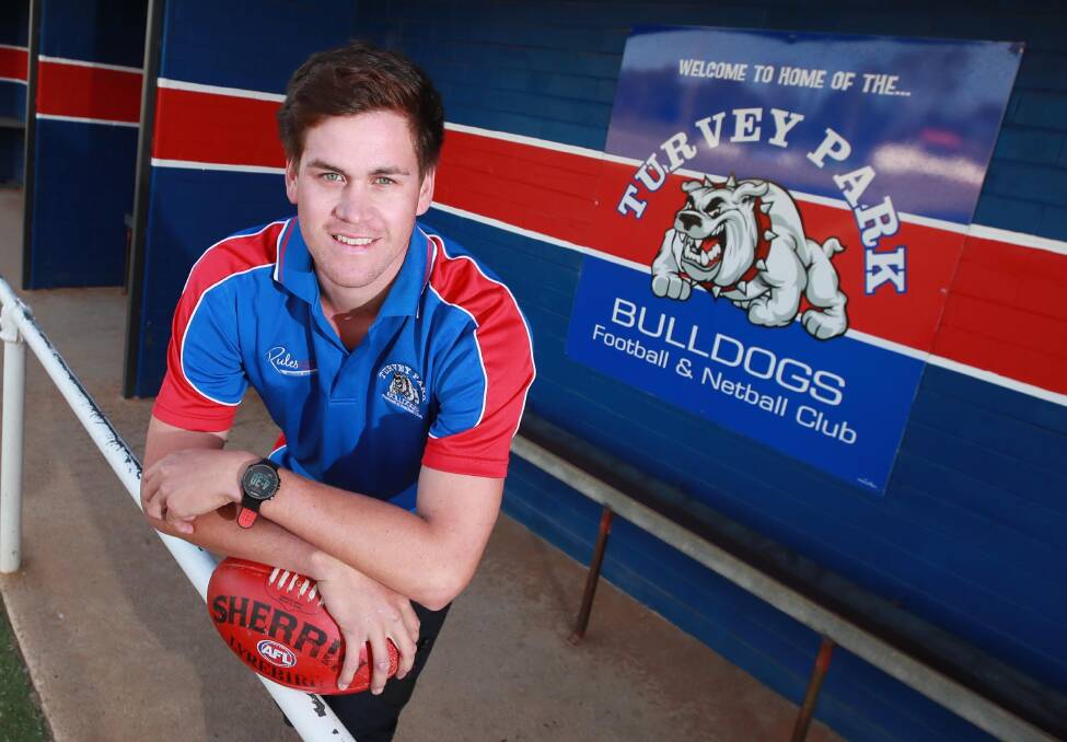 AT THE KENNEL: Turvey Park recruit Alex Rogers at Maher Oval this week. Picture: Les Smith
