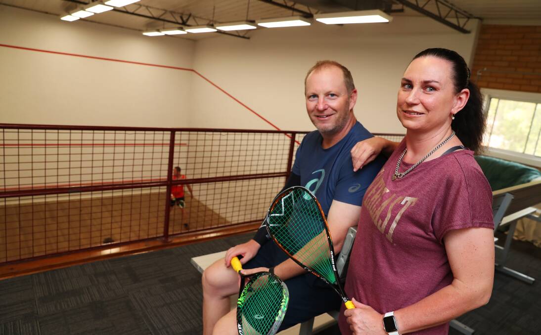 GOOD CAUSE: Squash players Brendan and Kerri Flanagan will be part of Wagga Squash Club's 'squash-a-thon' to raise funds for bushfire victims next weekend. Picture: Emma Hillier