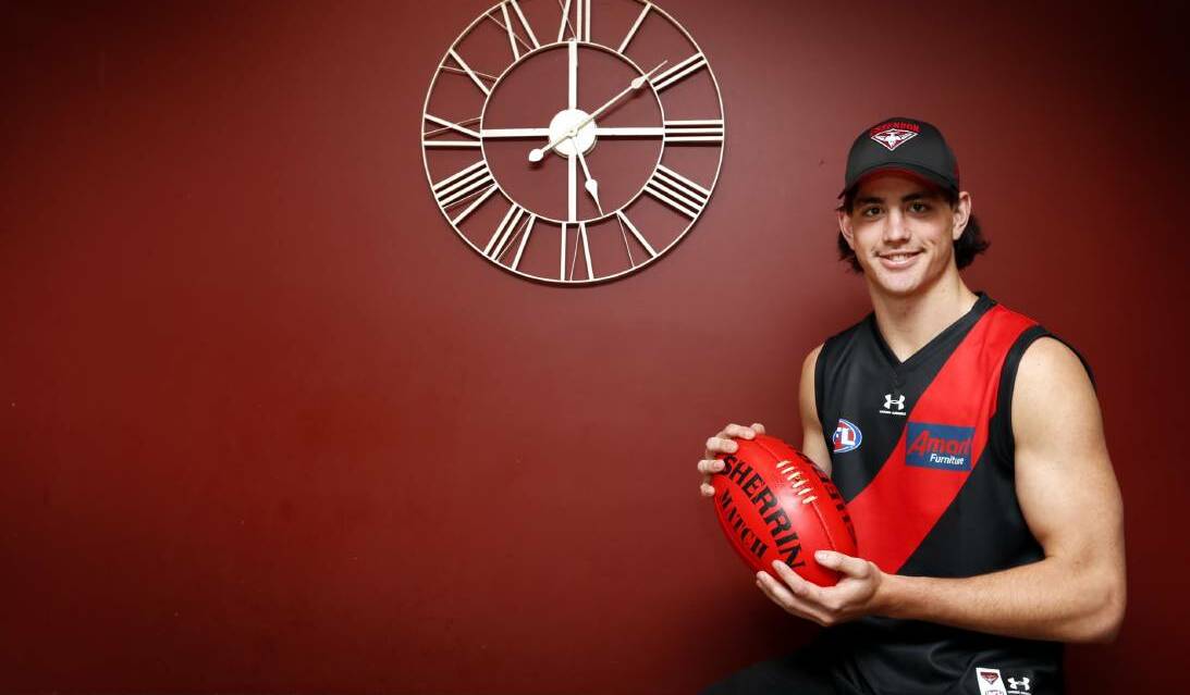 NOT WASTING TIME: Essendon rookie Patrick Voss. Picture: Les Smith