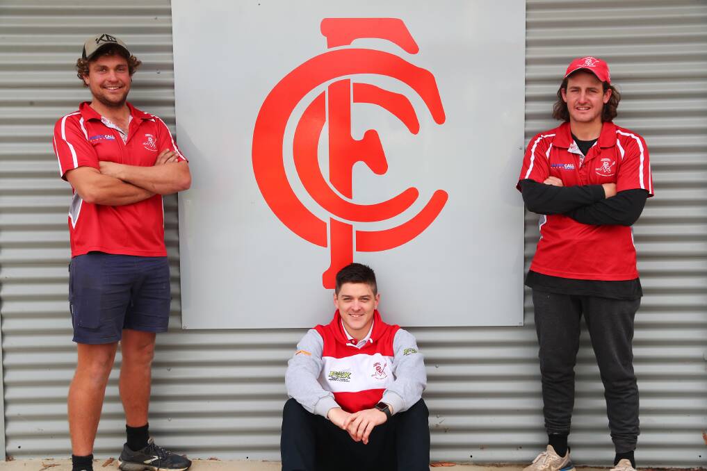 LOCKED IN: Collingullie-Glenfield Park assistant coaches
Jayden Klemke, Daniel Frawley and Nick Perryman.
Picture: Emma Hillier
