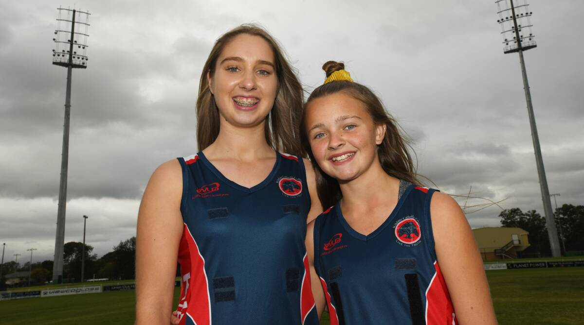FINALS BOUND: Kildare Catholic College sisters Flynn and Isabel are ready for their Tracey Gunson Shield grand finals on Thursday night. 