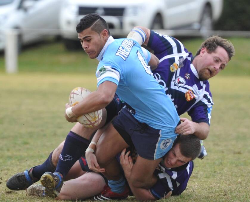 Fetongi Tuinauvai, pictured in his first stint for Tumut Blues in 2012, will return to the club this year once he serves his suspension. Picture: Les Smith