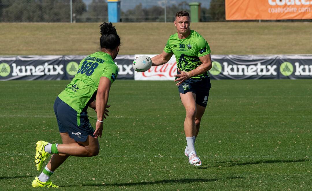 BACK IN WAGGA: Canberra Raiders star Jack Wighton at Friday's captain's run at Equex Centre. Picture: Canberra Raiders