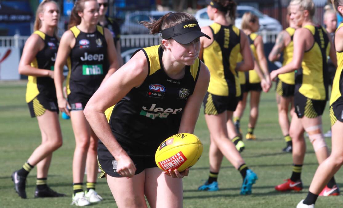  FUTURE RESOLVED: Wagga product Rebecca Miller is set to remain with Richmond for the next two AFLW seasons. Picture: Les Smith