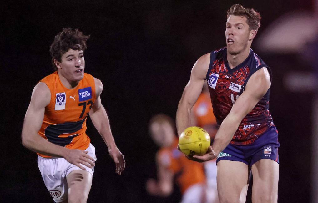 OPTIMISTIC: Narrandera's Harry Grintell (left) in action for GWS Giants' VFL team. Picture: Getty Images 