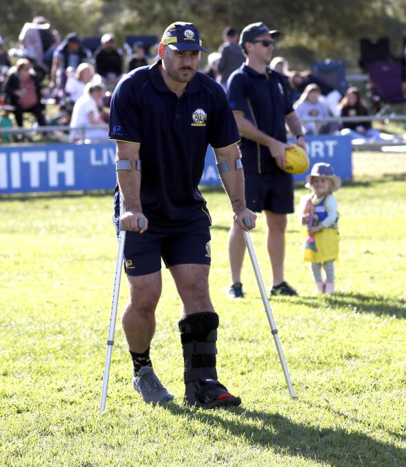 INJURED: MCUE coach snapped his achilles playing reserve grade on Sunday. Picture: Les Smith