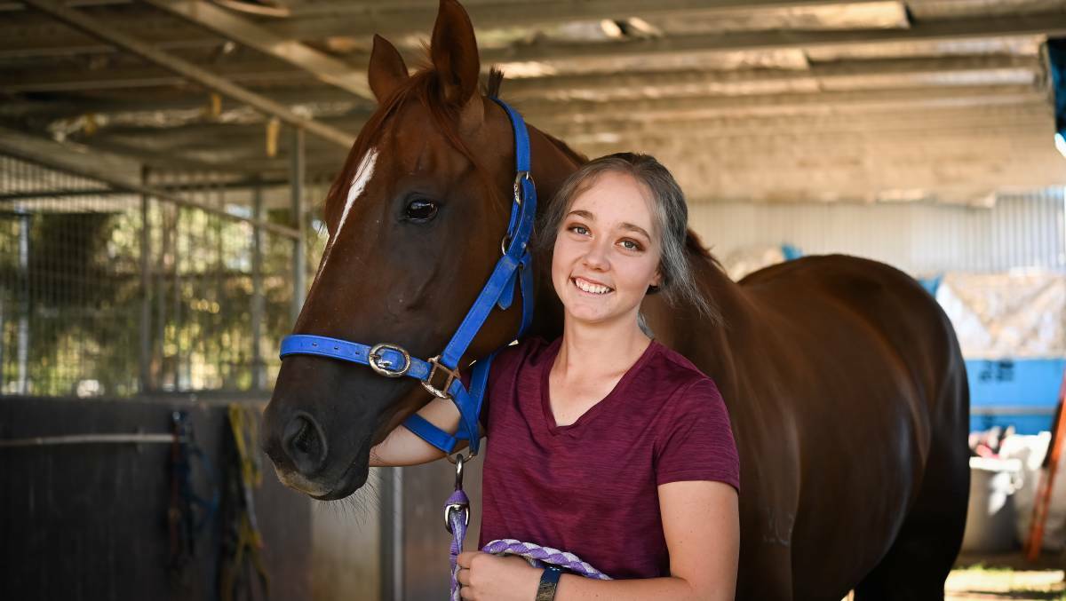 NICE WIN: Apprentice Teighan Worsnop steered Gwennybegg to victory in the Tumut Mile. Picture: The Border Mail 