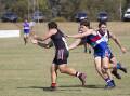 EXTRA EFFORT: Turvey Park's Baxter Wallett chases down a North Wagga player during a trial match earlier this year. Picture: Madeline Begley