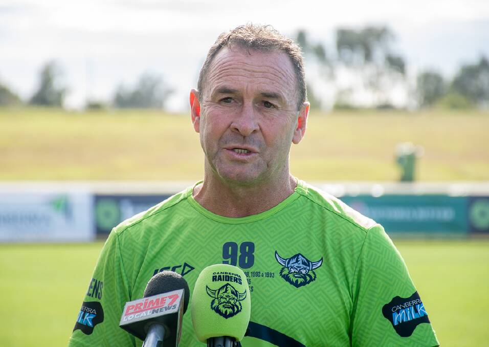 KEEN TO WIN: Canberra Raiders coach Ricky Stuart addresses the media on Friday. Picture: Canberra Raiders