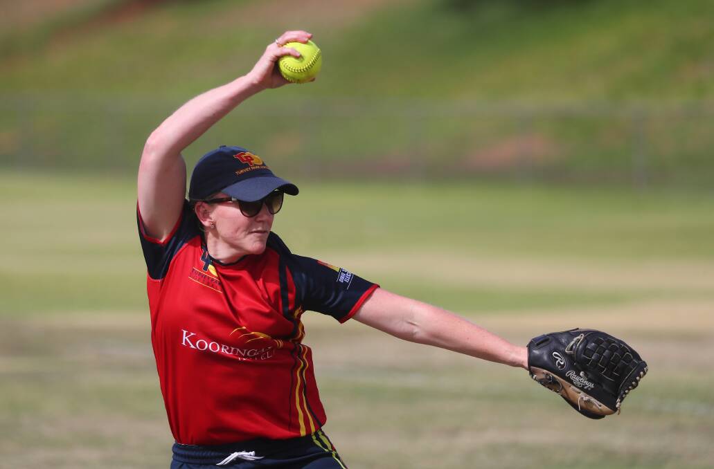 KEY PLAYER: Turvey Park Red's Jade Olsen sends down a pitch. Her team takes on minor premiers South Wagga Warriors this week. Picture: Emma Hillier