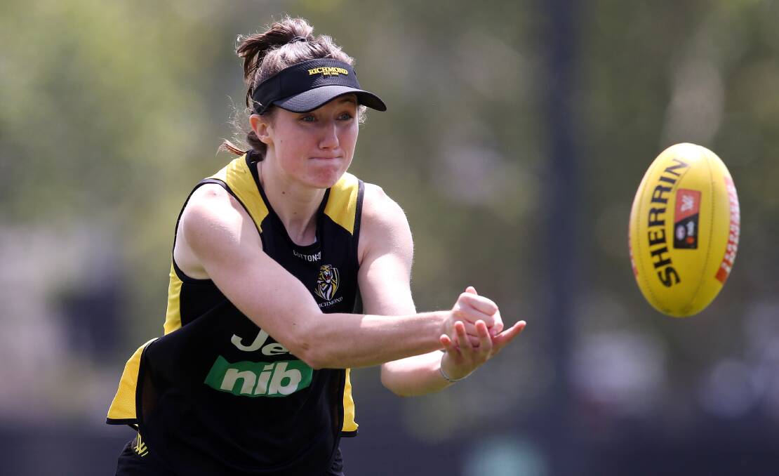 Richmond Tigers AFLW player Rebecca Miller before this year's AFLW clash with GWS. Picture: Richmond FC