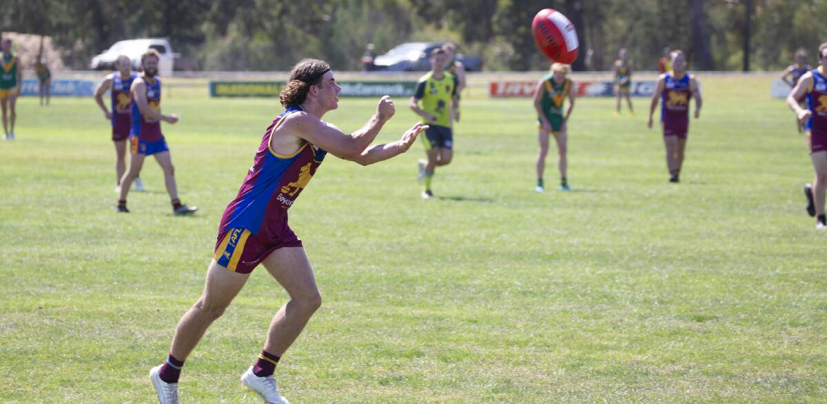 SIDELINED: Ganmain-Grong Grong-Matong midfielder Matt Hamblin is out with an ankle injury. Picture: Madeline Begley 