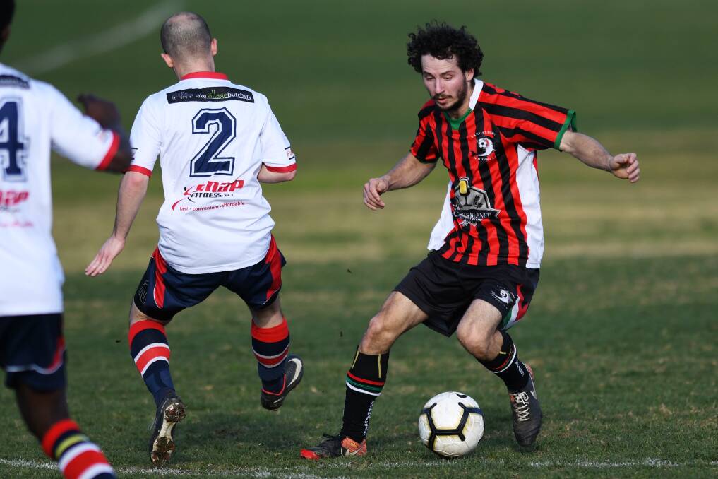 DOMINANT: Lake Albert winger Cameron Mavor proved a handful for Henwood Park's defence in their 4-0 win on Sunday. 