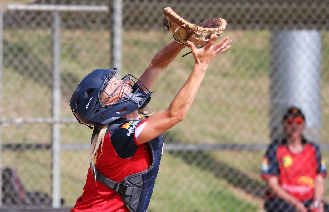 SOLID WIN: Turvey Park's Amanda Gooden takes a catch during Saturday's win over South Wagga. Picture: Emma Hillier