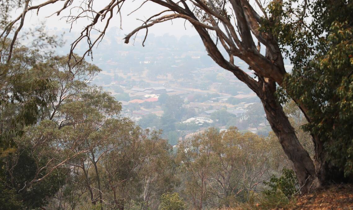 HAZE: Smoke lingers over Wagga from the bushfires ravaging the state. 