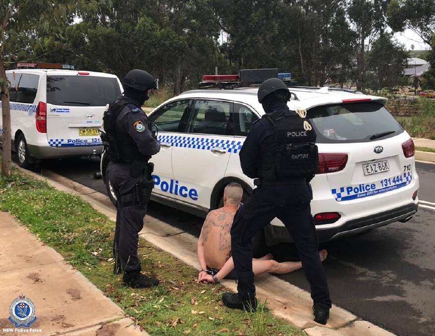 A man is arrested in Cambelltown last week. Photo: NSW Police